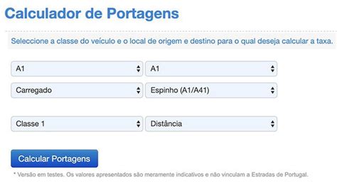 portagens calcular